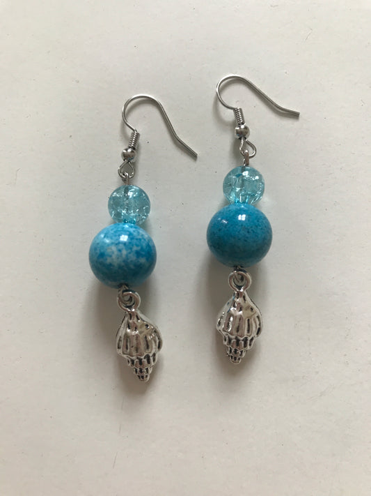 Shell Blue Earings