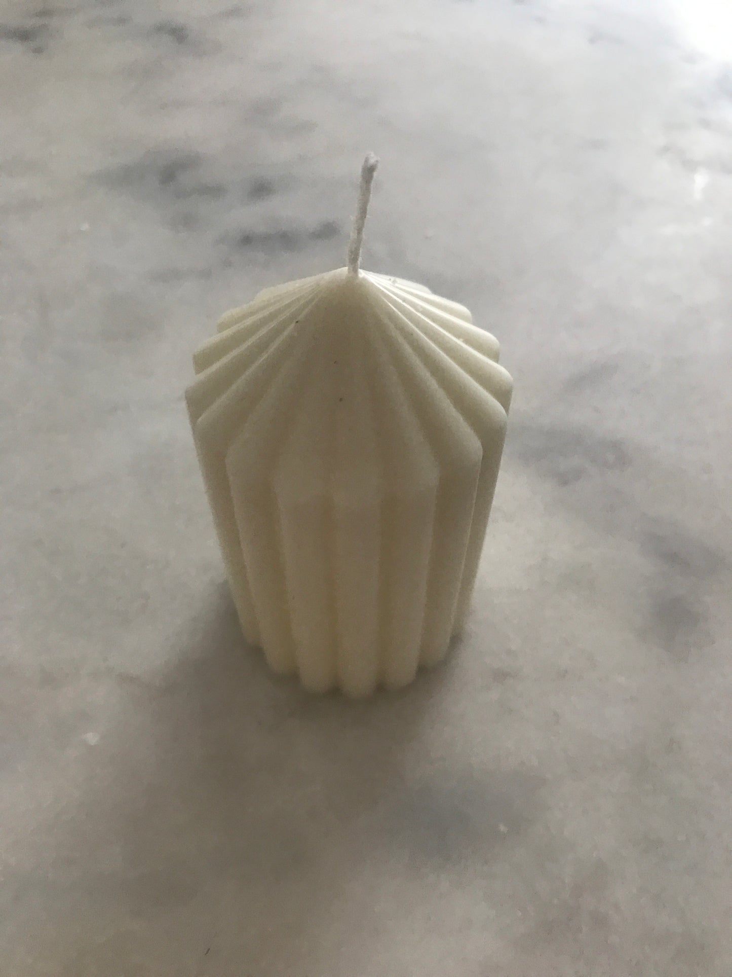 Striped White Candle