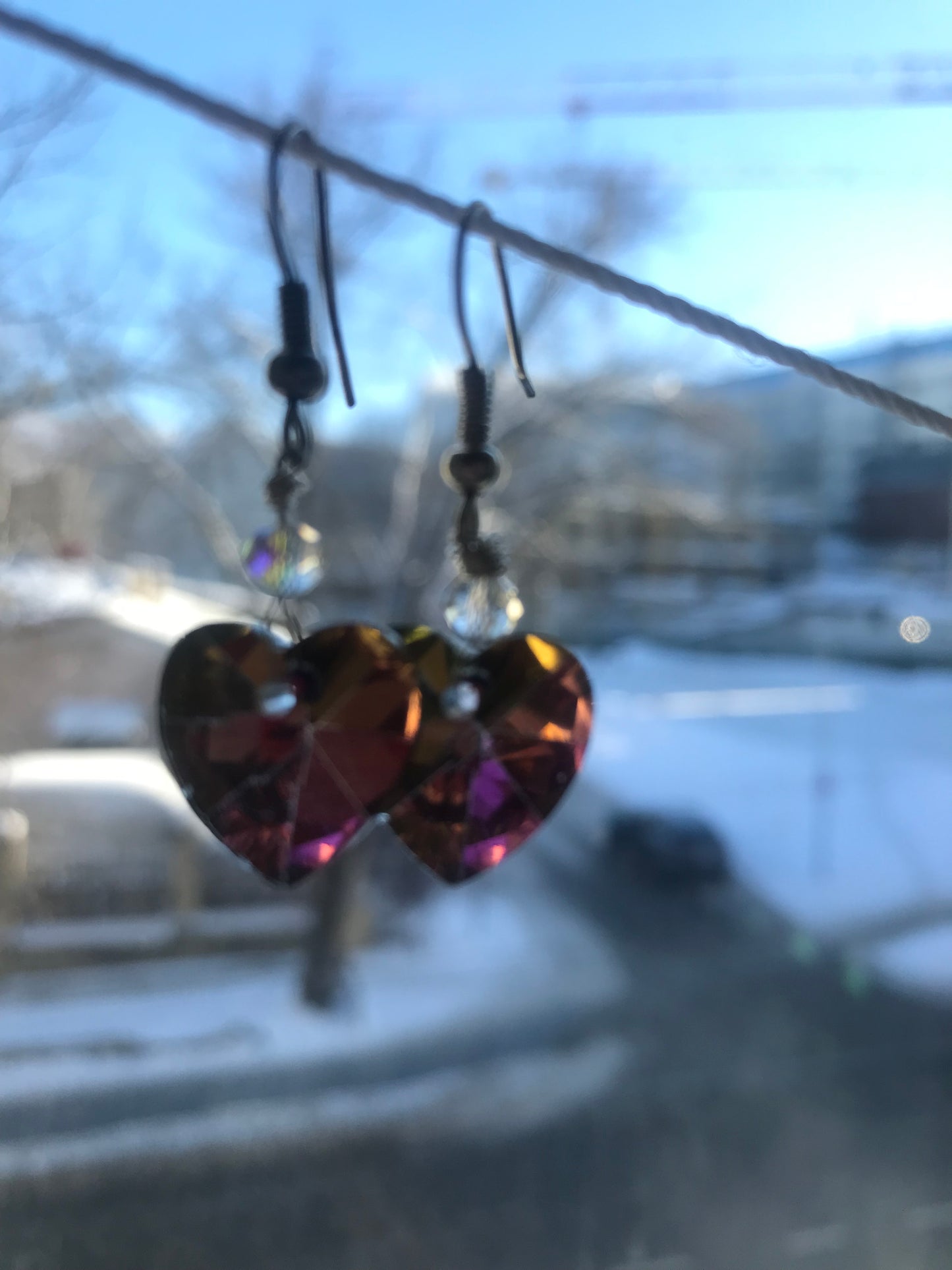 Shiny Heart Shaped Earings