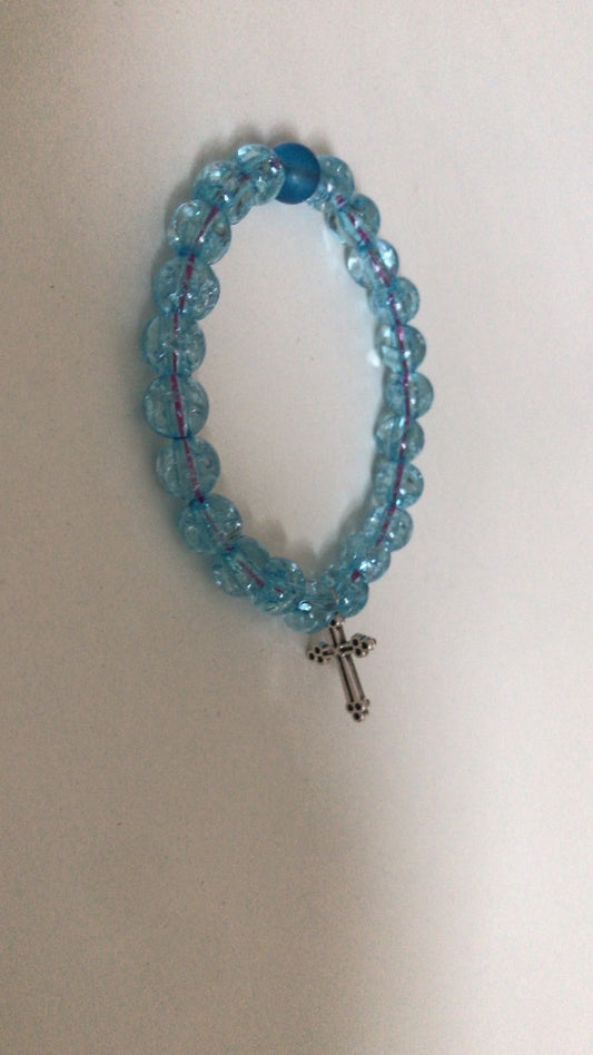 Blue Cross Bracelet