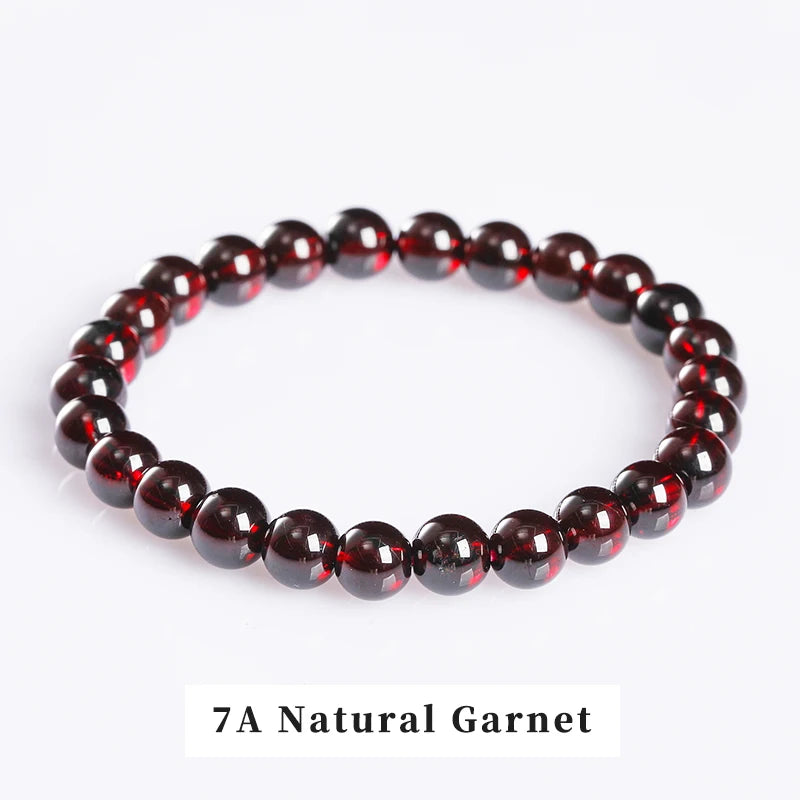 Wine Red Bead Bracelet Lucky Energy Healing Jewelry Valentine's Day Gifts