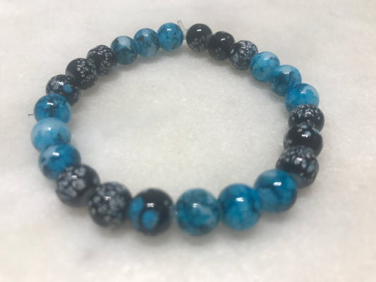 Blue and black beaded bracelet Handmade Jewelry 